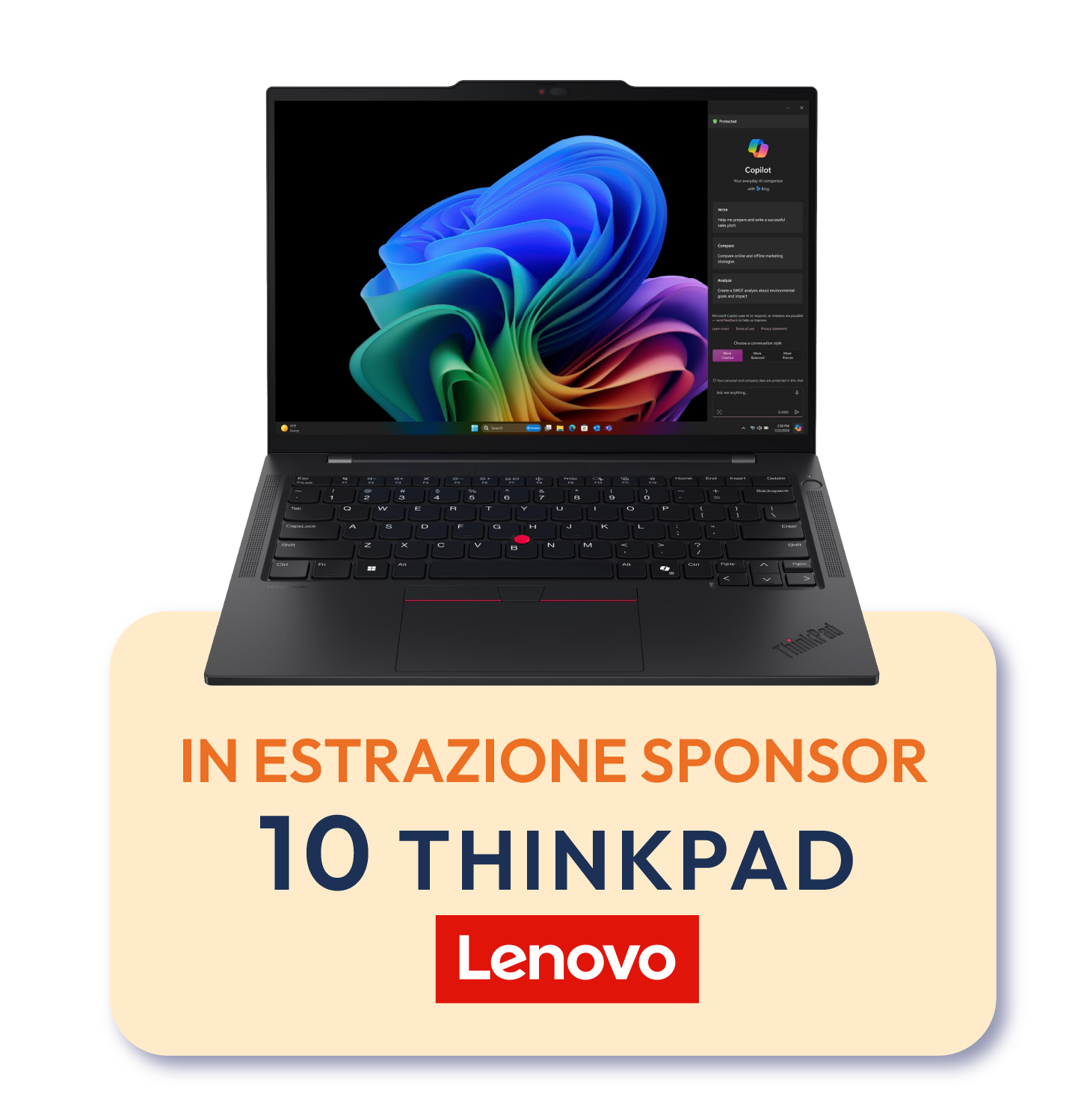 premio notebook - In estrazione sponsor* 10 thinkpad Lenovo